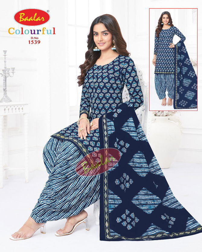 Baalar Colourful Vol 15 Regular Wear Wholesale Cotton Printed Readymade Suit
